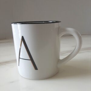 THRESHOLD Stoneware Monogram Initial "A" Personalized 2024 Coffee Mug 16oz NWOT